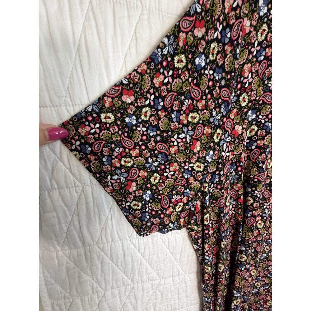 Philosophy Top tunic Sz 2X black paisley hi low short sleeve women - Picture 4 of 7